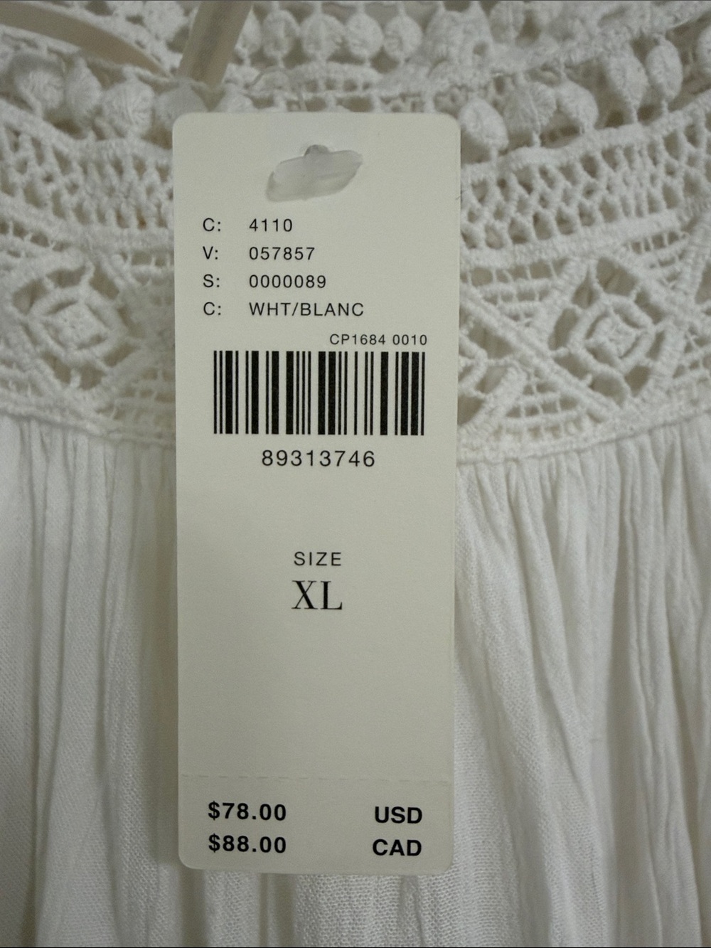 Anthropologie White Crochet Yoke Peasant Tunic - Picture 2 of 8